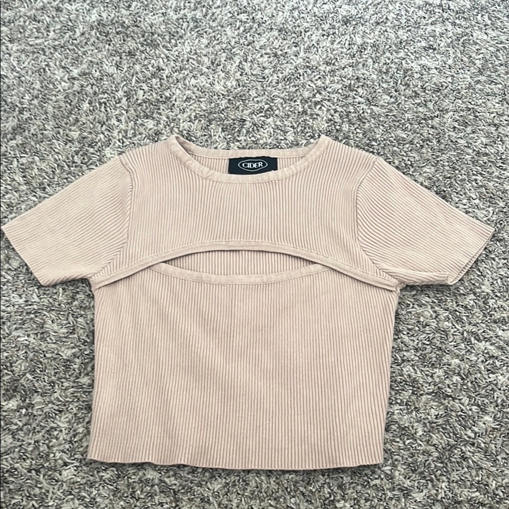 Cider Women's Cream Ribbed Top